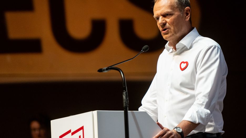 GDANSK, POLAND - 2023/08/31: Donald Tusk seen during the meeting of local government movement "Yes for Poland" at the European Solidarity Center in Gdansk. (Photo by Mateusz Slodkowski/SOPA Images/LightRocket via Getty Images)