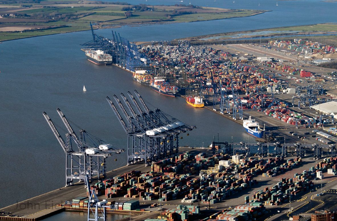 The port in the British city Felixstowe