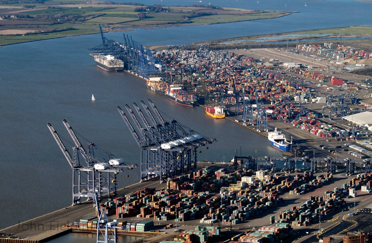 Port w brytyjskim mieście Felixstowe 