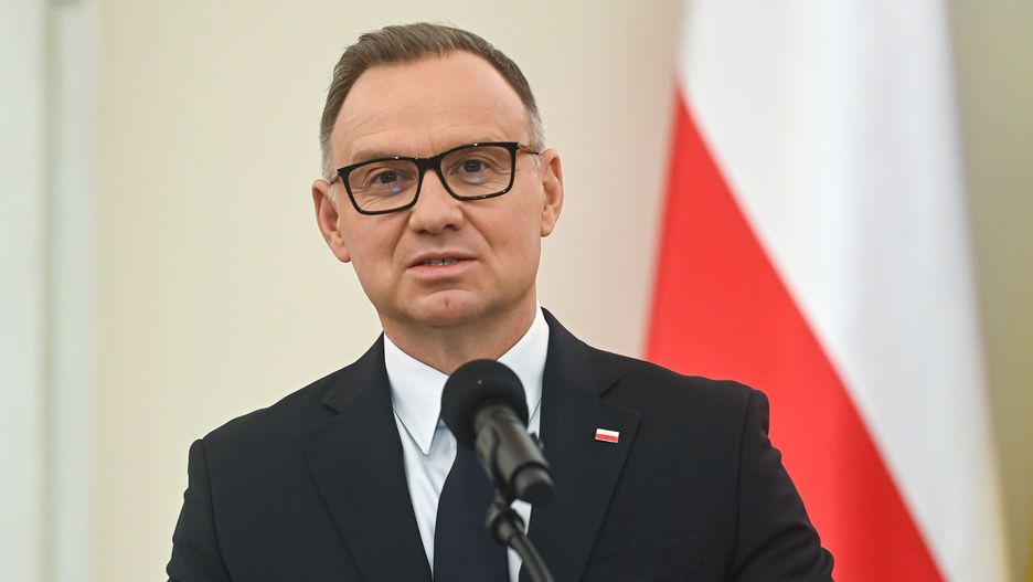 Warszawa, 08.07.2025. Prezydent RP Andrzej Duda na wspólnej konferencji prasowej z prezydentem Mołdawii Maią Sandu po spotkaniu w Pałacu Prezydenckim w Warszawie, 8 bm. (ad) PAP/Piotr Nowak