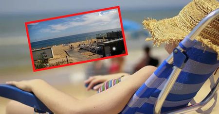 Ujęcie z Władysławowa. Byli na plaży po 9:00
