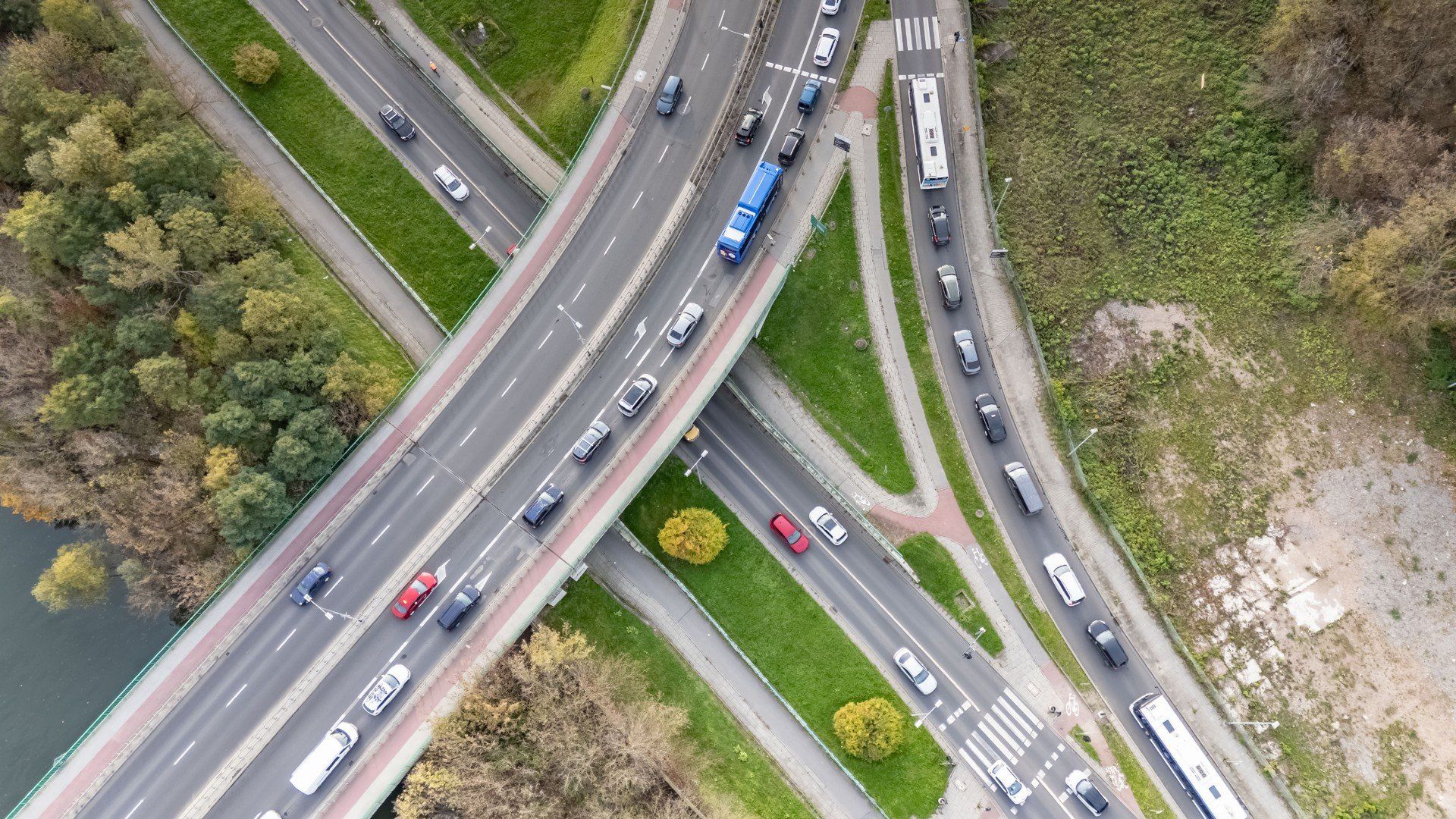 Korki na moście Zwierzynieckim, pusto na Moście Grunwaldzkim