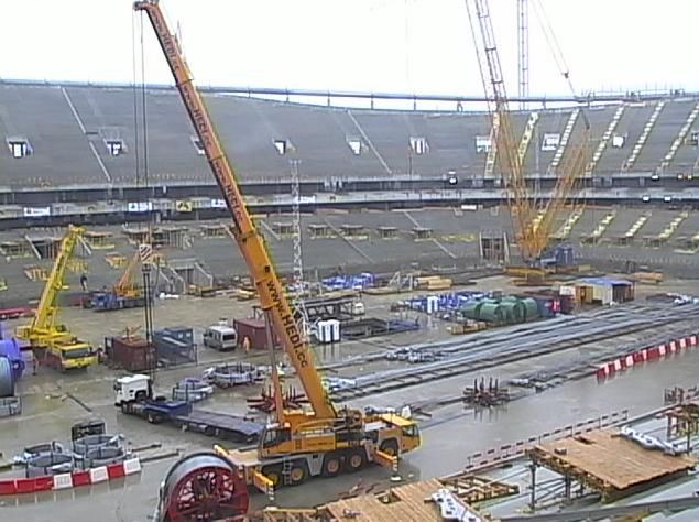 Podgląd budowy Stadionu Narodowego w Warszawie na żywo - jak "chłopaki" pracują?
