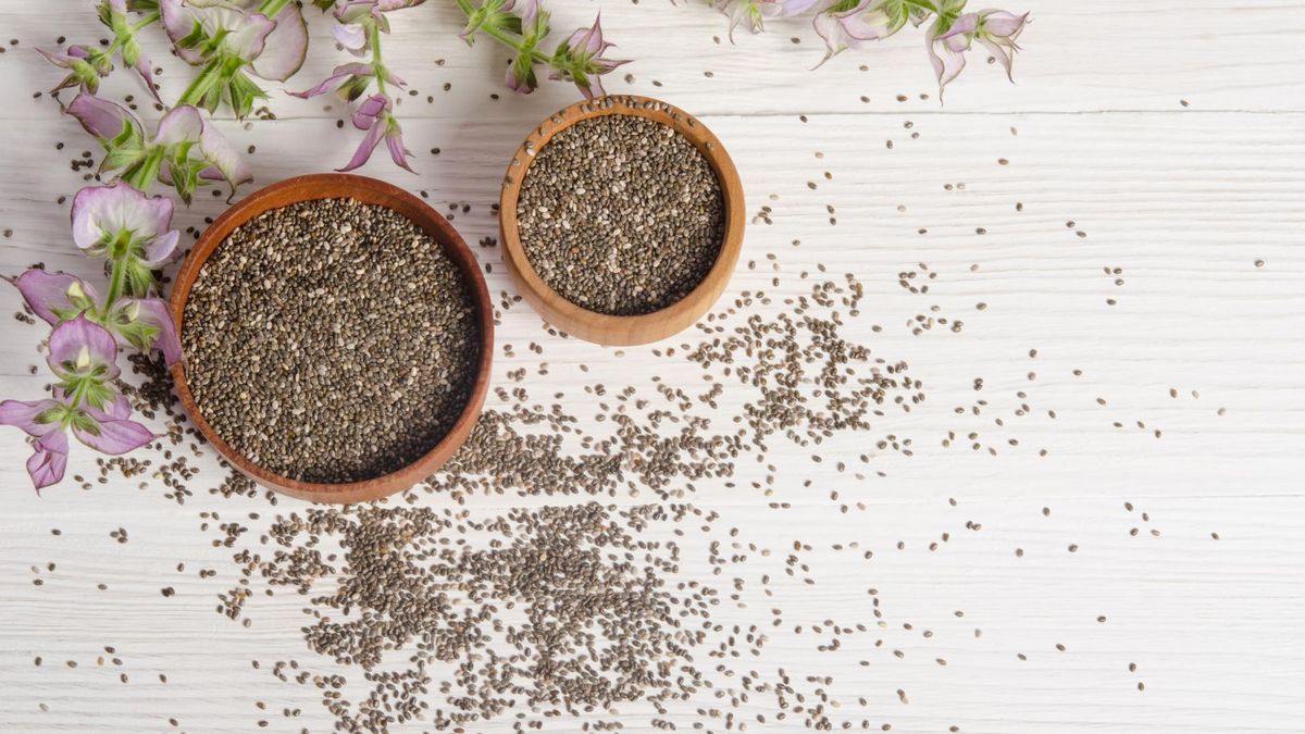 Nasiona chia zawierają kwasy tłuszczowe omega-3.