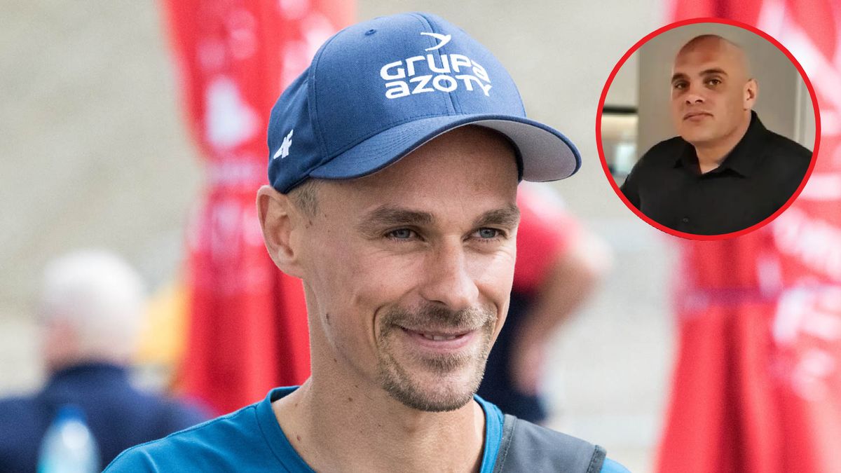 Na zdjęciu Piotr Żyła. W kółku Dominik Abus