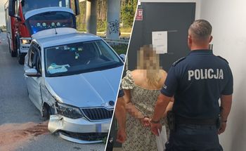 Pijana staranowała auto na S17. Dalej jechała na trzech kołach