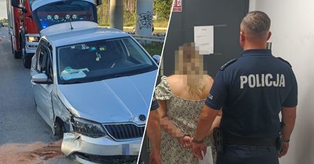 Pijana staranowała auto na S17. Dalej jechała na trzech kołach
