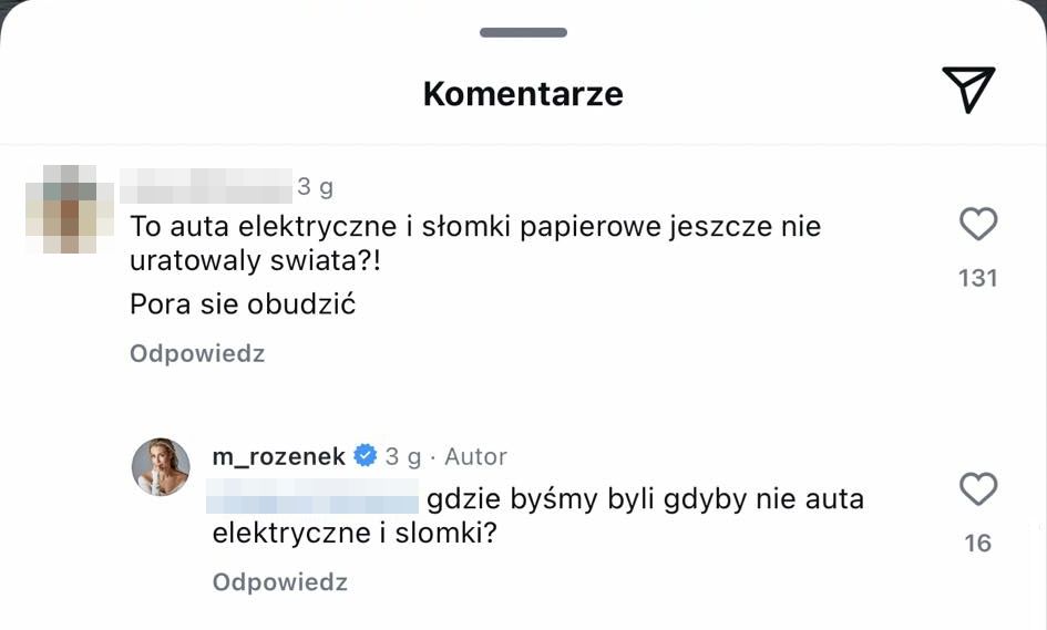 Małgorzata Rozenek odpowiada na komentarze