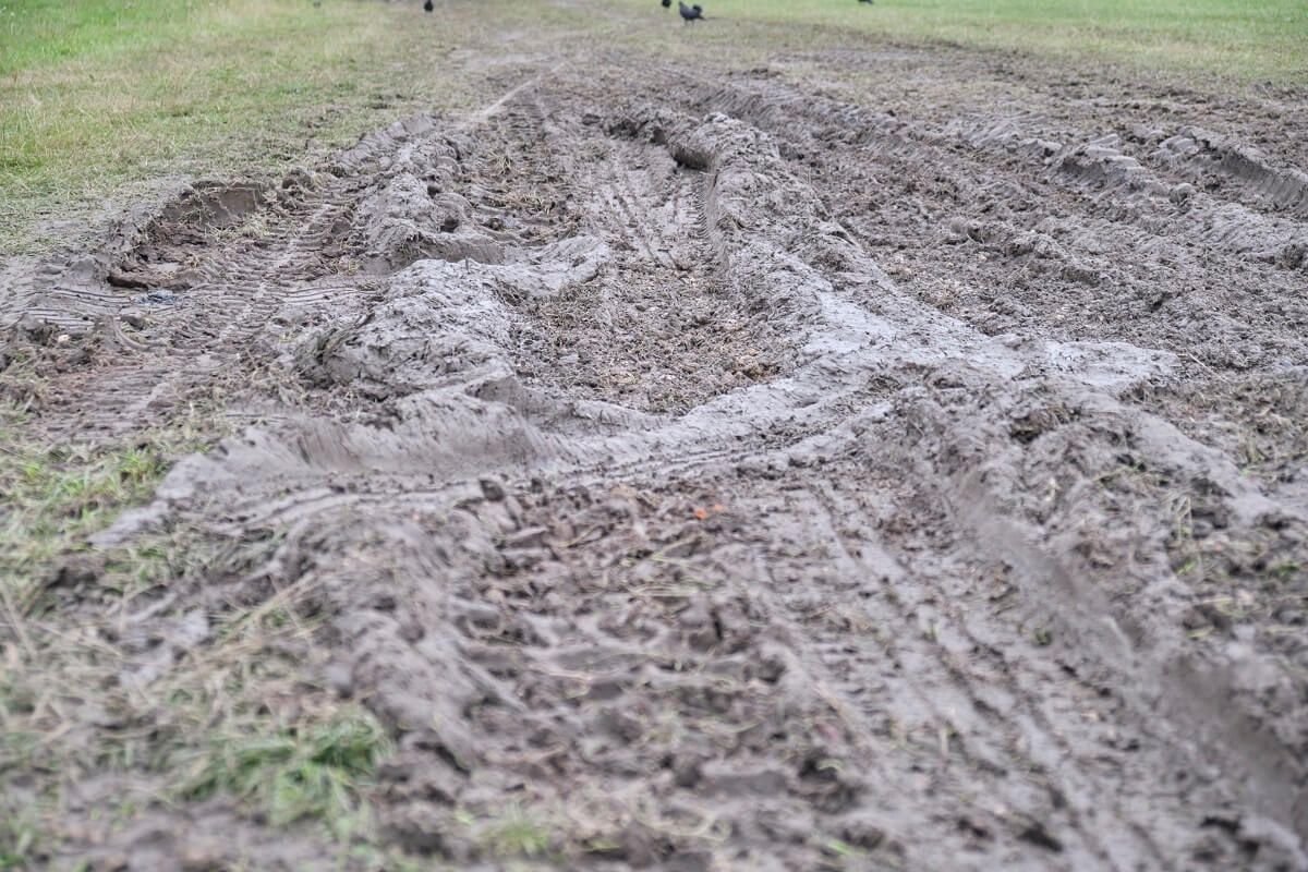 Błonia pod Zamkiem po pikniku wojskowym