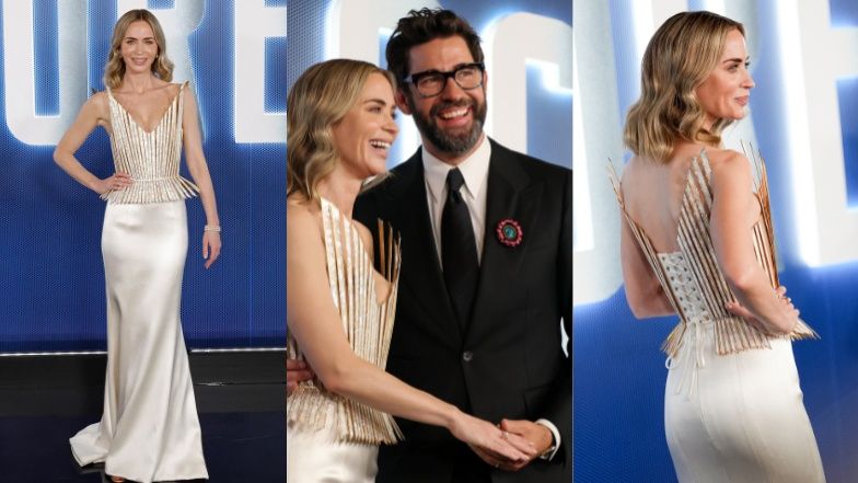Emily Blunt na ściance z mężem Johnem Krasinskim