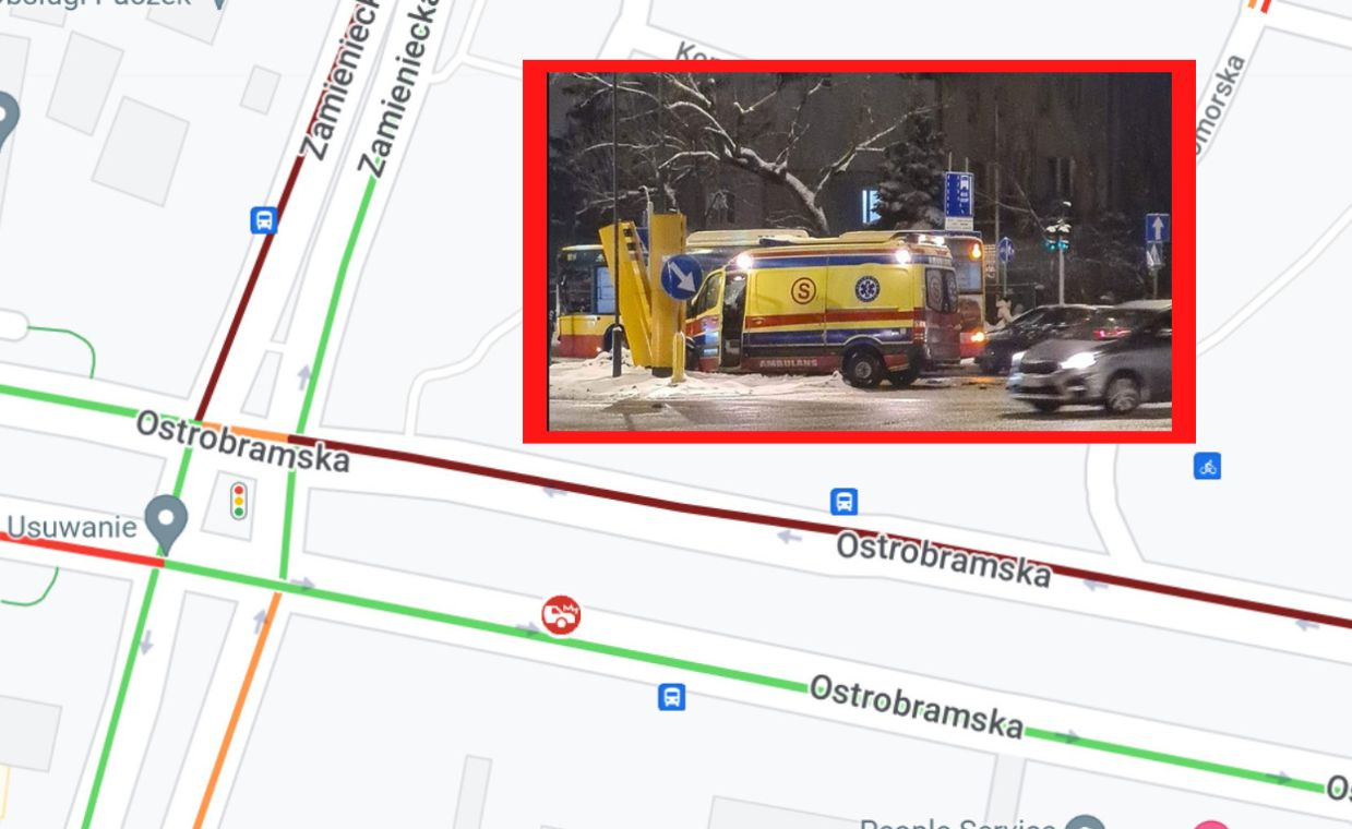 Zderzenie karetki z autobusem. Dwie osoby trafiły do szpitala