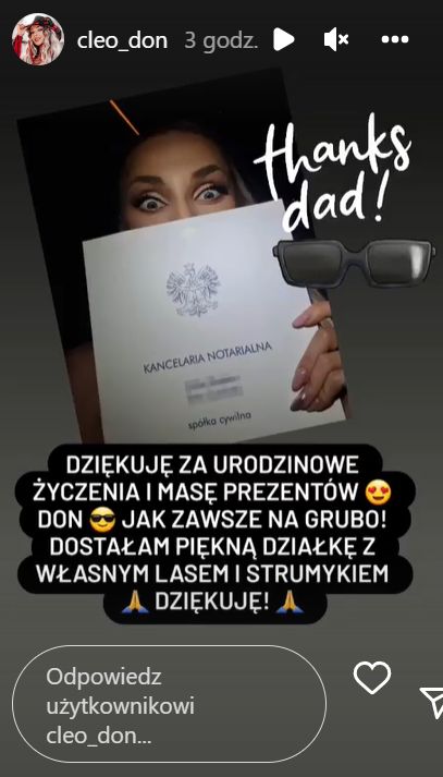 Cleo pochwaliła się prezentem od Donatana