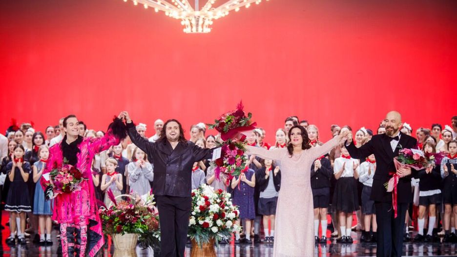 Andrzej Filończyk, Piotr Buszewski Aleksandra Kurzak i Rafał Siwek podczas Gali Jubileuszowej w Teatrze Wielki – Operze Narodowej © Krzysztof Bieliński