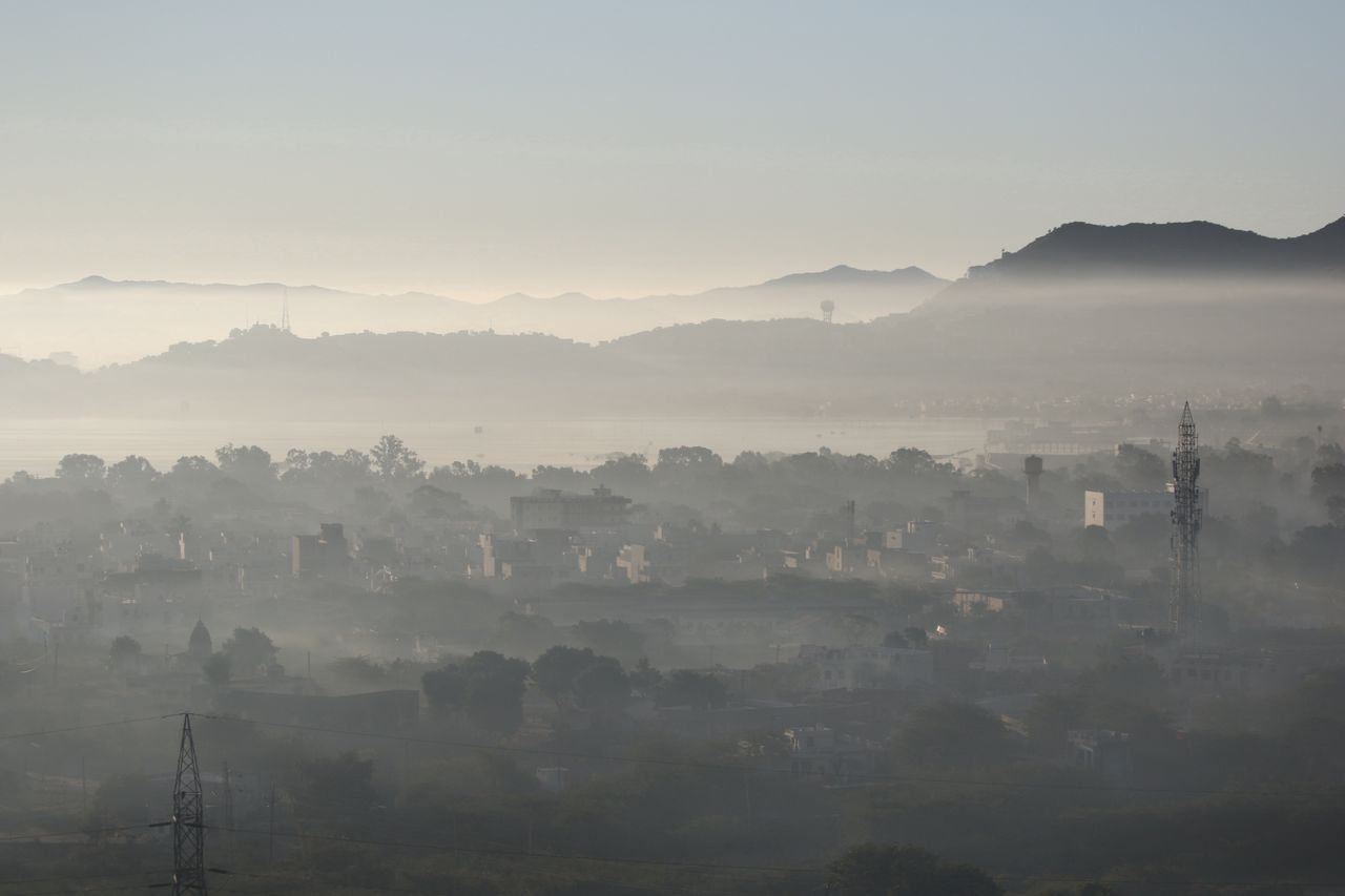 A View of Early Morning Smog in Ajmer, India on 26 December 2019. (Photo by STR/NurPhoto via Getty Images)