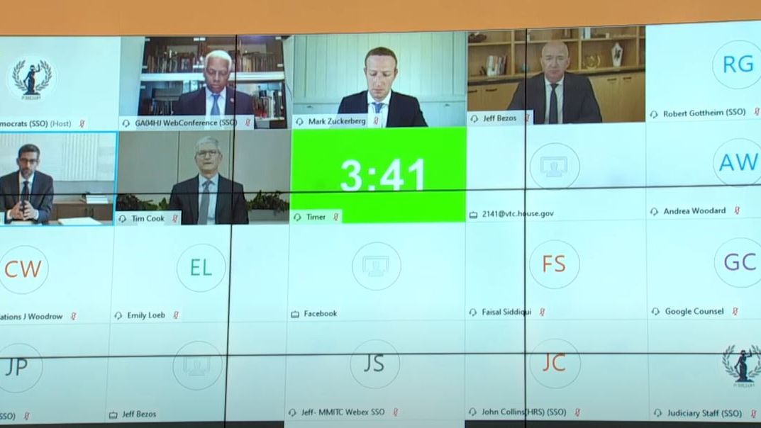 Szefowie GAFA na przesłuchaniu przed kongresem.