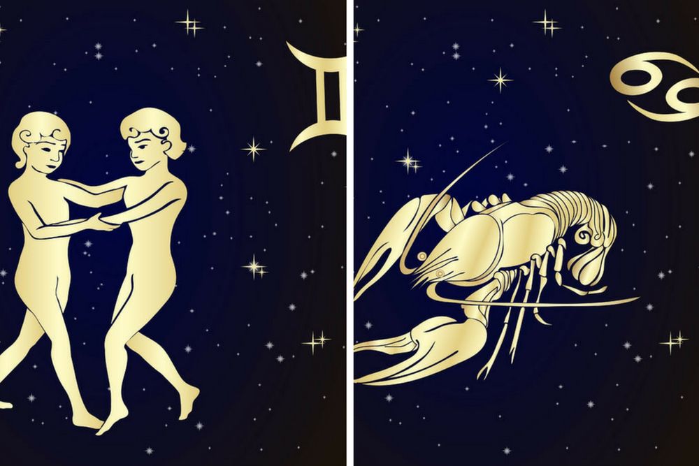 Wizerunki znaków zodiaku - Bliźnięta i Rak