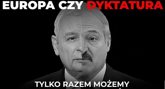 Senator KO zestawił na billboardzie Kaczyńskiego i Łukaszenkę. „Tylko razem możemy ich powstrzymać”
