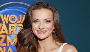 Natalia Janoszek na planie show Polsatu. Wskoczyła w dopasowane wdzianko