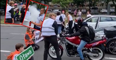 Opluli ich i zaatakowali gaśnicą. Ostatnie Pokolenie zerwane z asfaltu