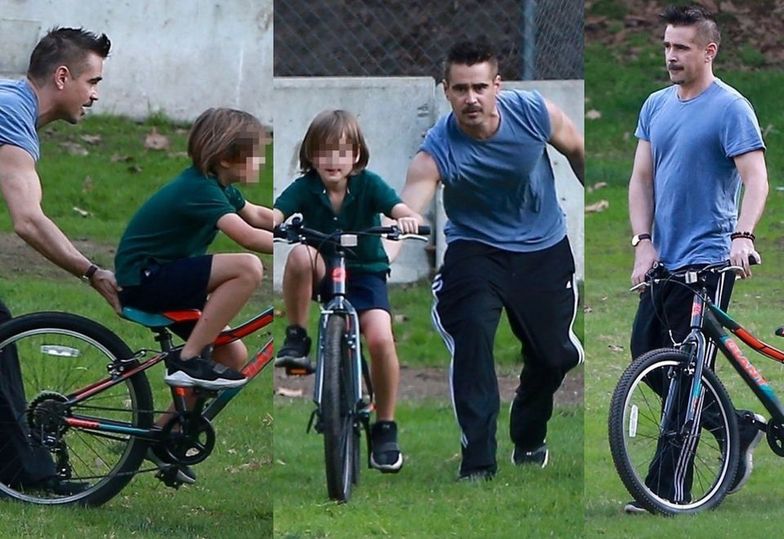 Colin Farrell uczy Henry'ego Tadeusza jeździć na rowerze!