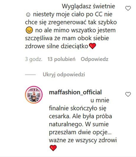 Maffashion o swoim porodzie