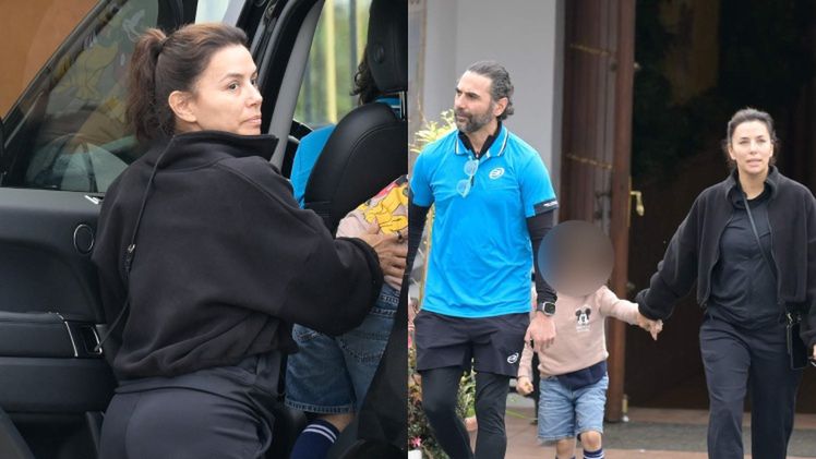 Eva Longoria z mężem i synem idzie do andaluzyjskiej restauracji