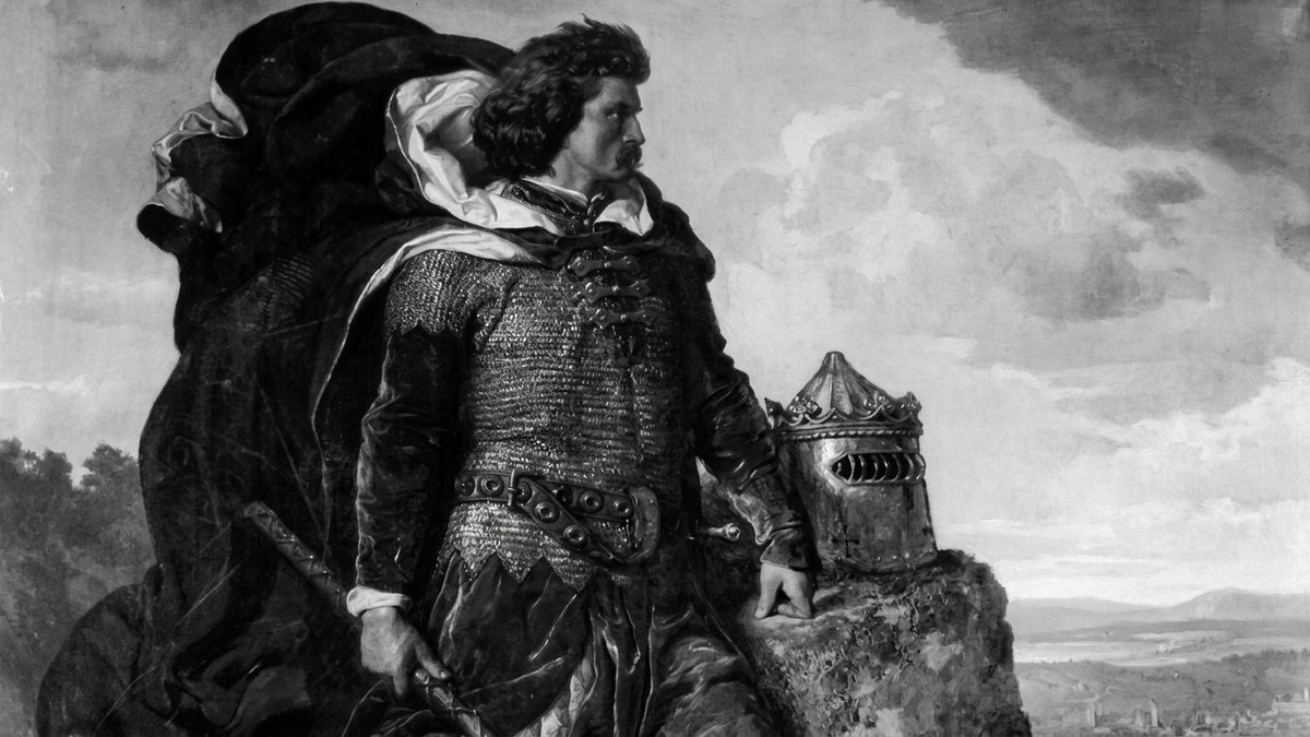 Władysław Łokietek na skałach w Ojcowie, obraz Wojciecha Gersona
