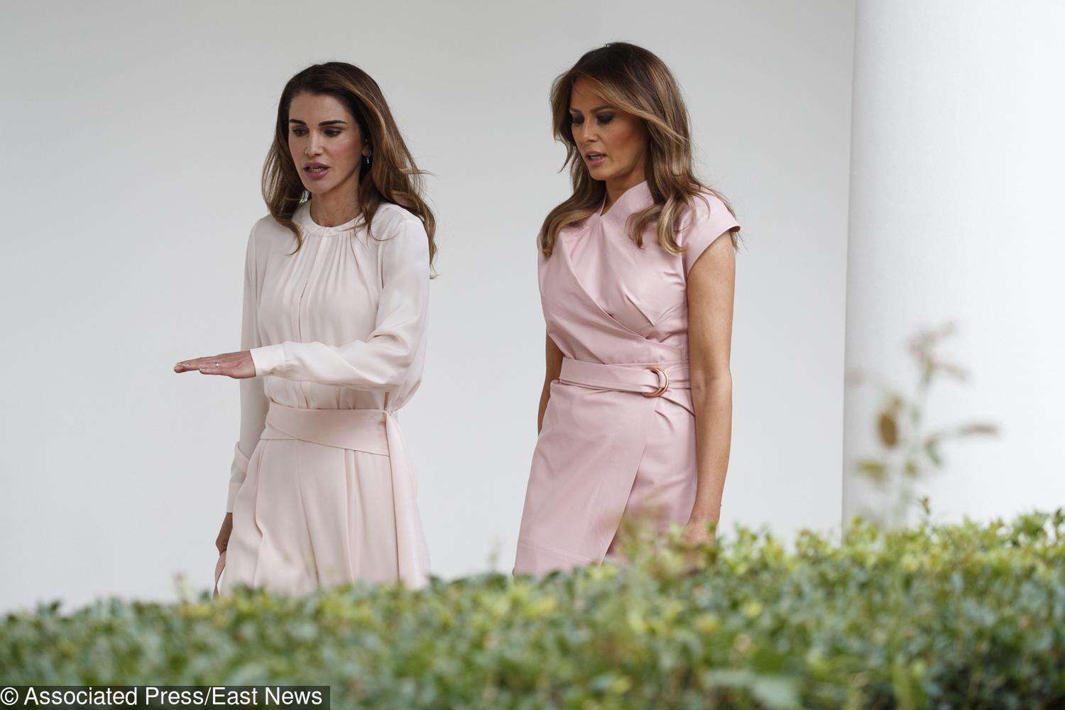 Melania Trump i Donald Trump na spotkaniu z królową Ranią i królem Abdullahem