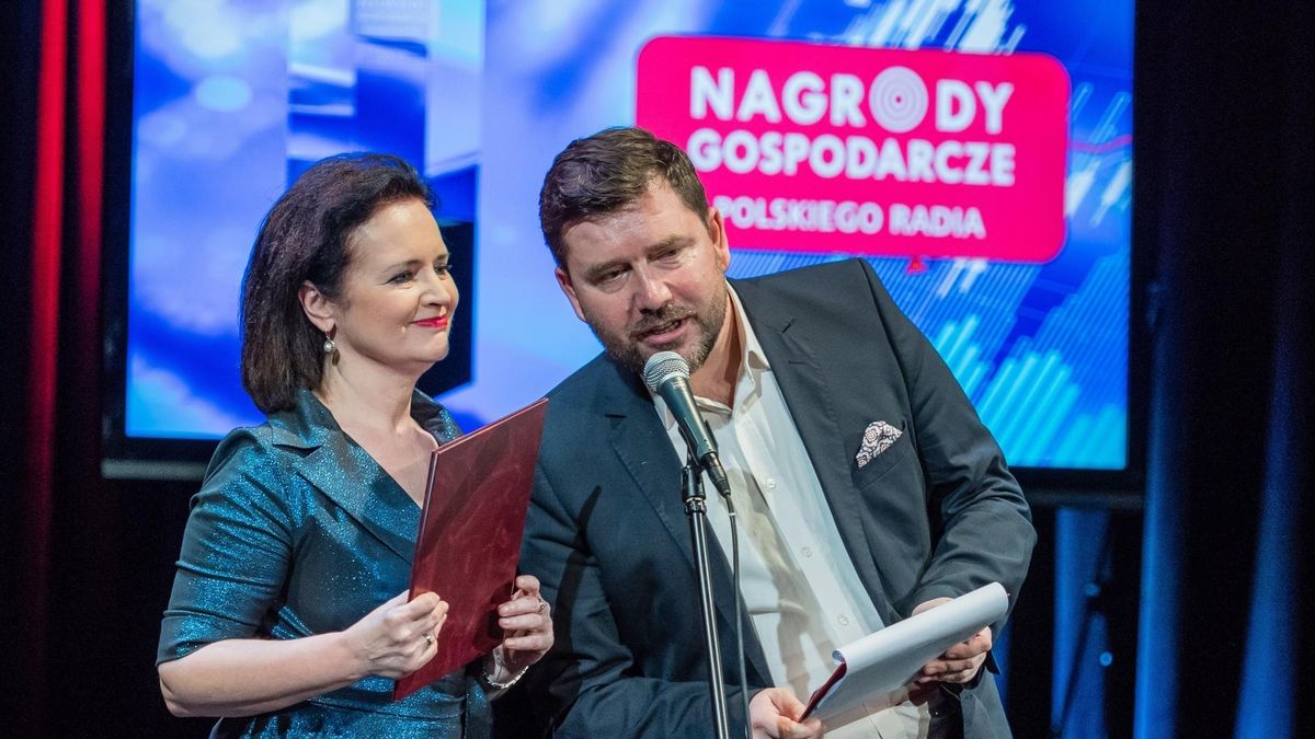 Jolanta Fajkowska i Wojciech Surmacz podczas gali Nagród Gospodarczych Polskiego Radia