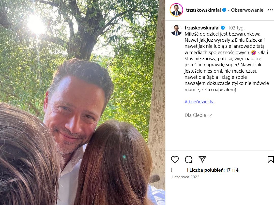 Rafał Trzaskowski z dziećmi