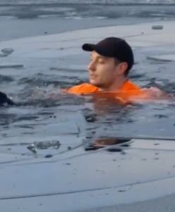 Wskoczył do zamarzniętego jeziora, by ratować psa. Historia wyciska łzy
