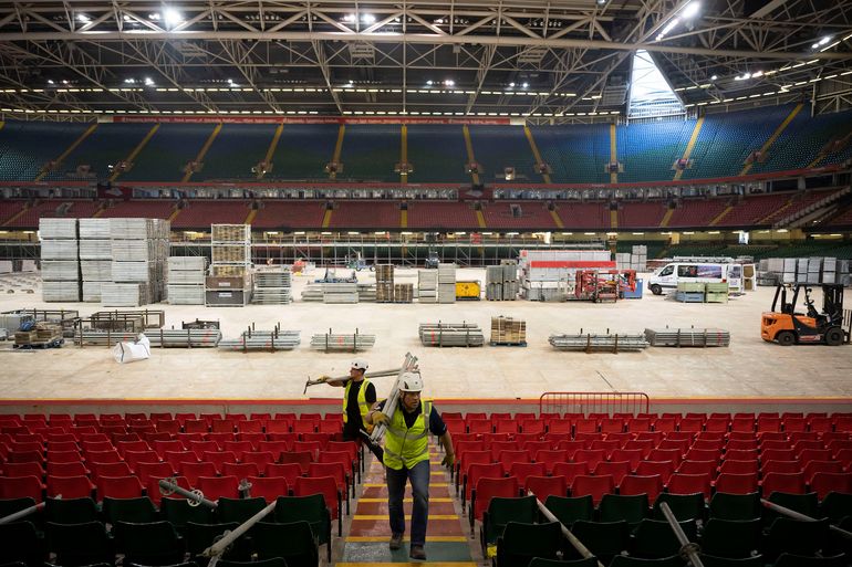 Principality Stadium w Walii szybko został przekształcony w szpital dla osób chorych na koronawirusa. Fot. Getty Images