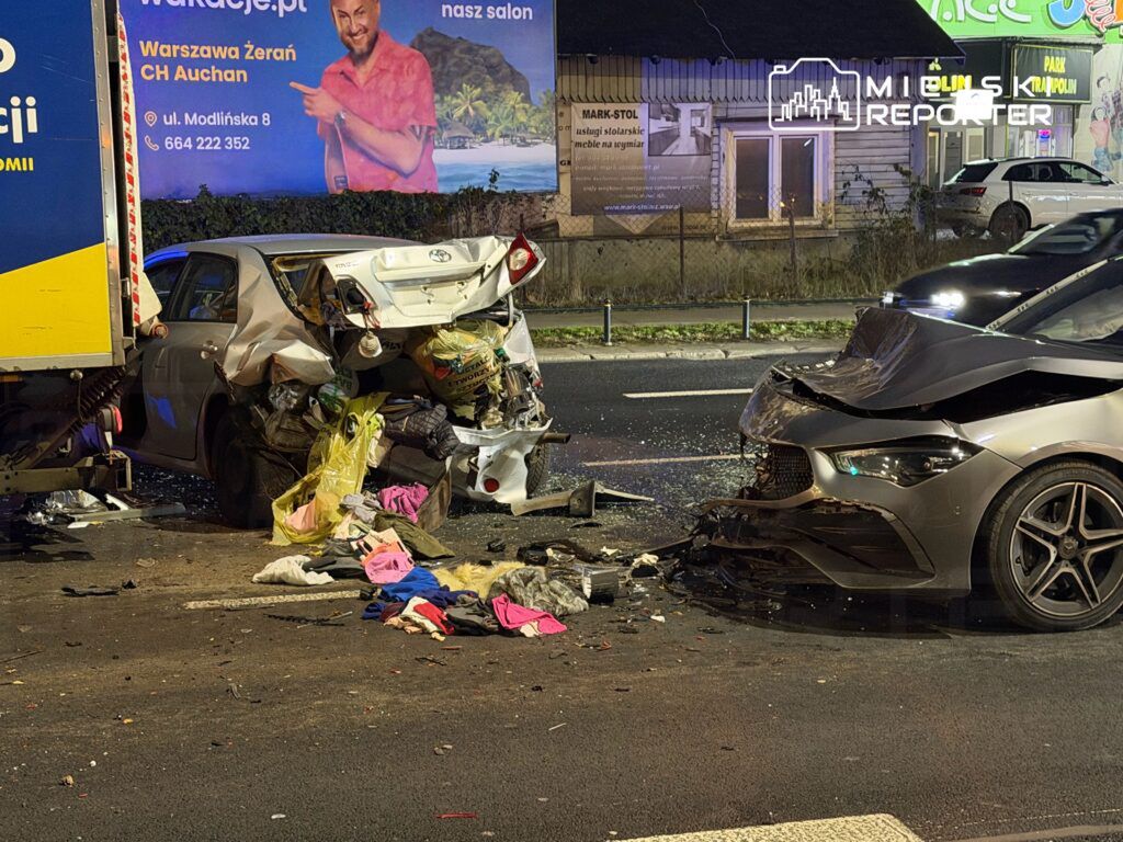Warszawa: Pijany 26-latek bez uprawnień spowodował karambol na Białołęce
