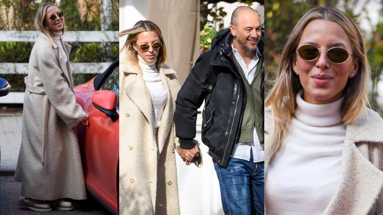 Ewa Chodakowska sfotografowana z mężem na mieście