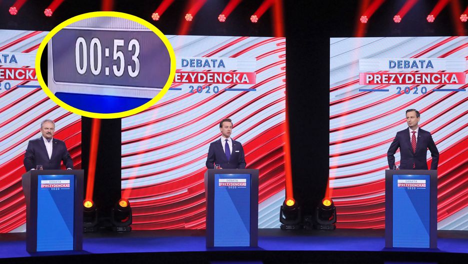 Debata prezydencka w TVP - licznik czasu nie działał prawidłowo