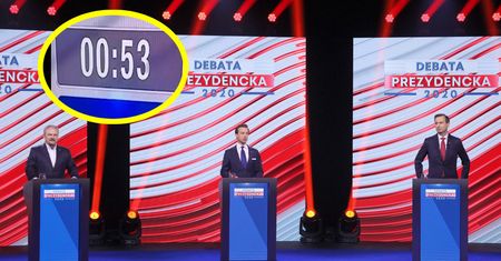 Debata prezydencka w TVP. "Przeskakujący licznik" w trakcie wypowiedzi kandydatów