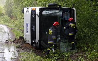Wypadek autokaru z przedszkolakami