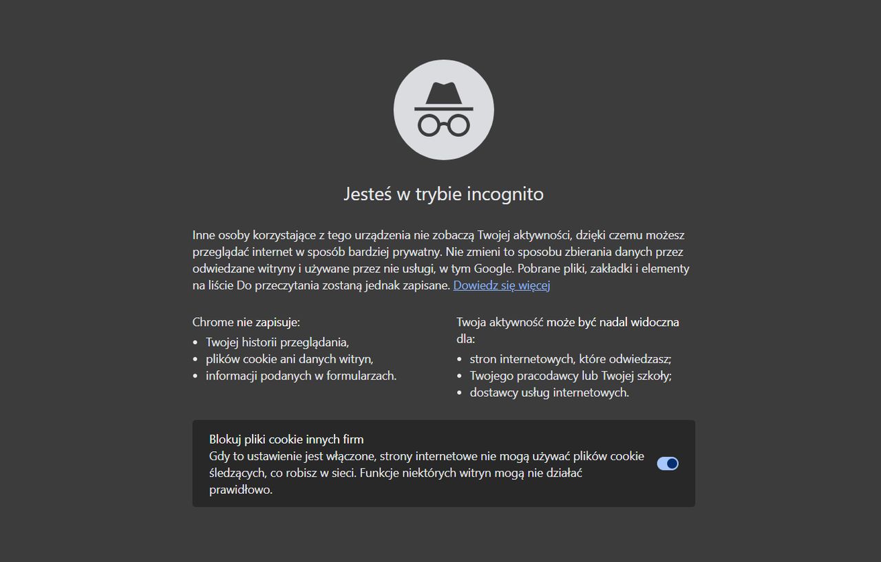 Google Chrome: zalety i wady trybu prywatnego (incognito)