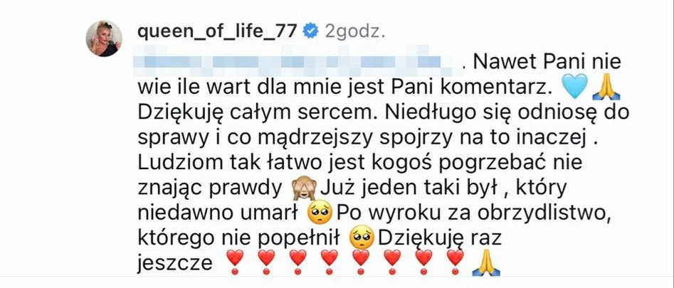 Dagmara Kaźmierska uaktywniła się pod postem Marcina Hakiela