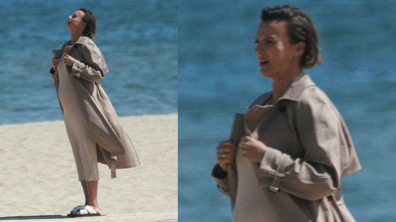 Katarzyna Sokołowska pozuje w sesji zdjęciowej w Sopocie