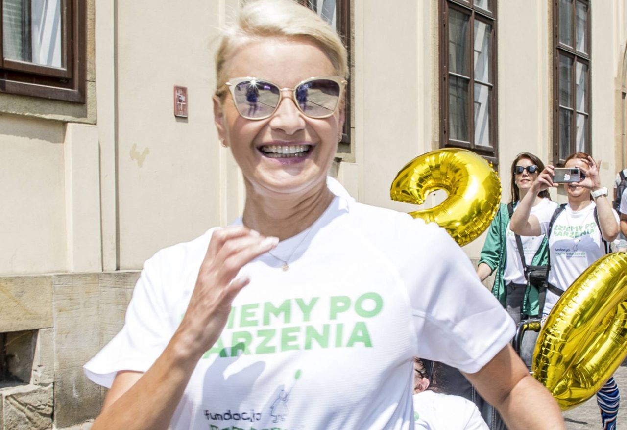 Małgorzata Kożuchowska w najmodniejszych spodniach sezonu