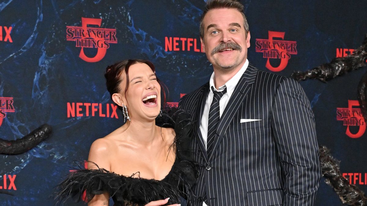 Los Angeles Premiere Of Netflix's "Stranger Things" Season 5 - ArrivalsHOLLYWOOD, CALIFORNIA - NOVEMBER 06: Millie Bobby Brown and David Harbour attend the Los Angeles Premiere of Netflix's "Stranger Things" Season 5 at TCL Chinese Theatre on November 06, 2025 in Hollywood, California. (Photo by Axelle/Bauer-Griffin/FilmMagic)Axelle/Bauer-Griffin