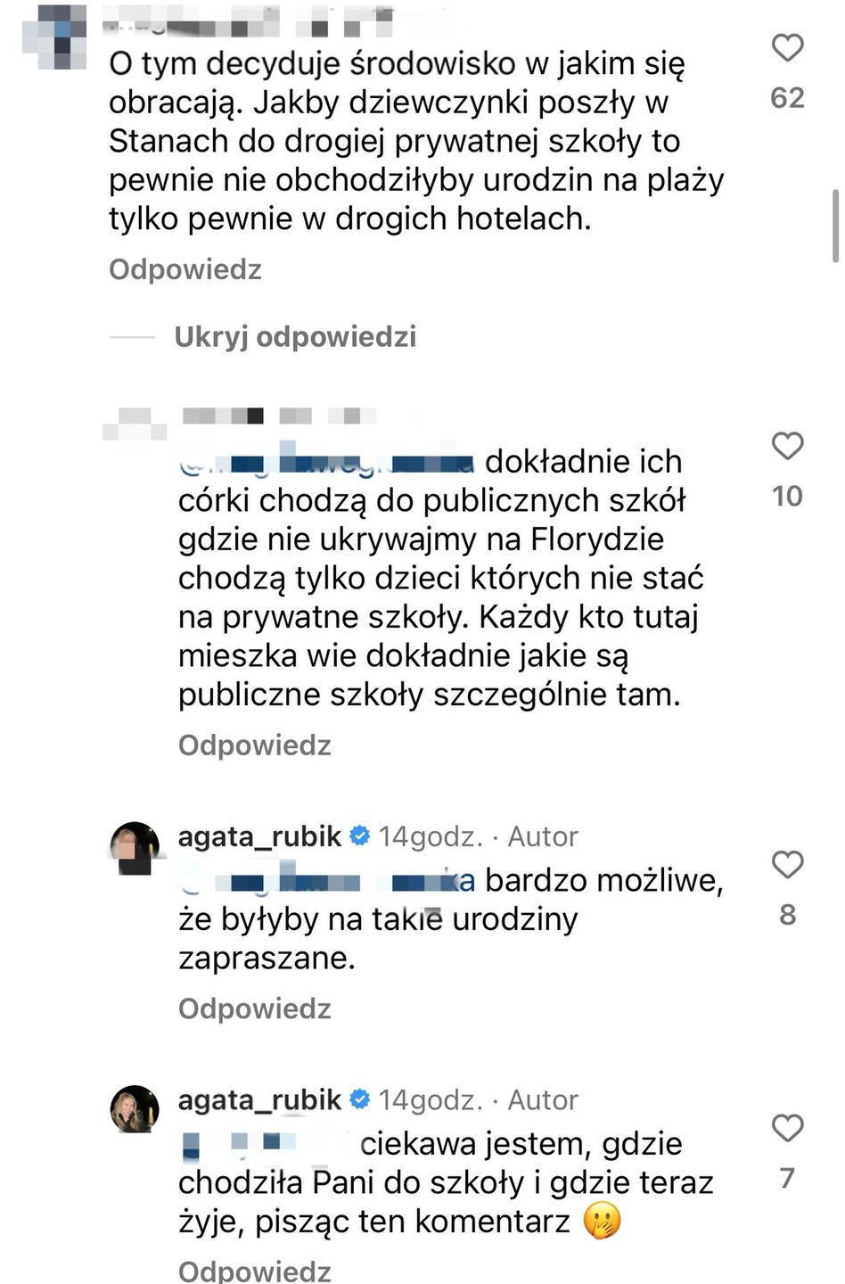 Agata Rubik wdała się z internautkami w dyskusję 