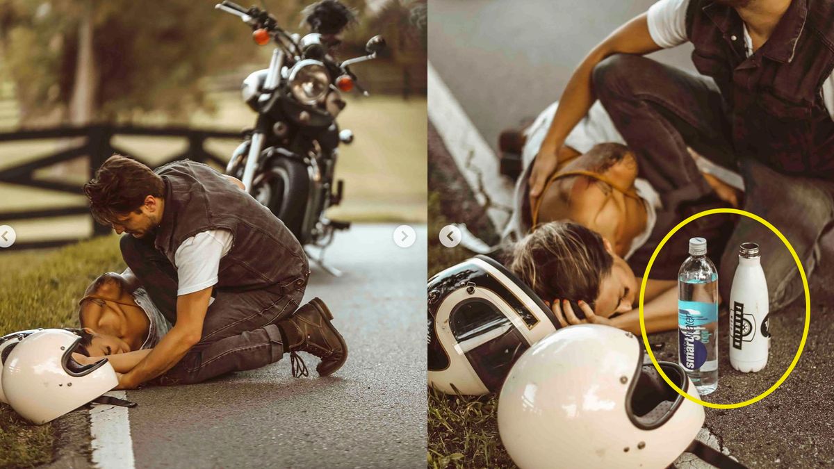 Wypadek na motocyklu wygląda jak stylizowana sesja zdjęciowa 1