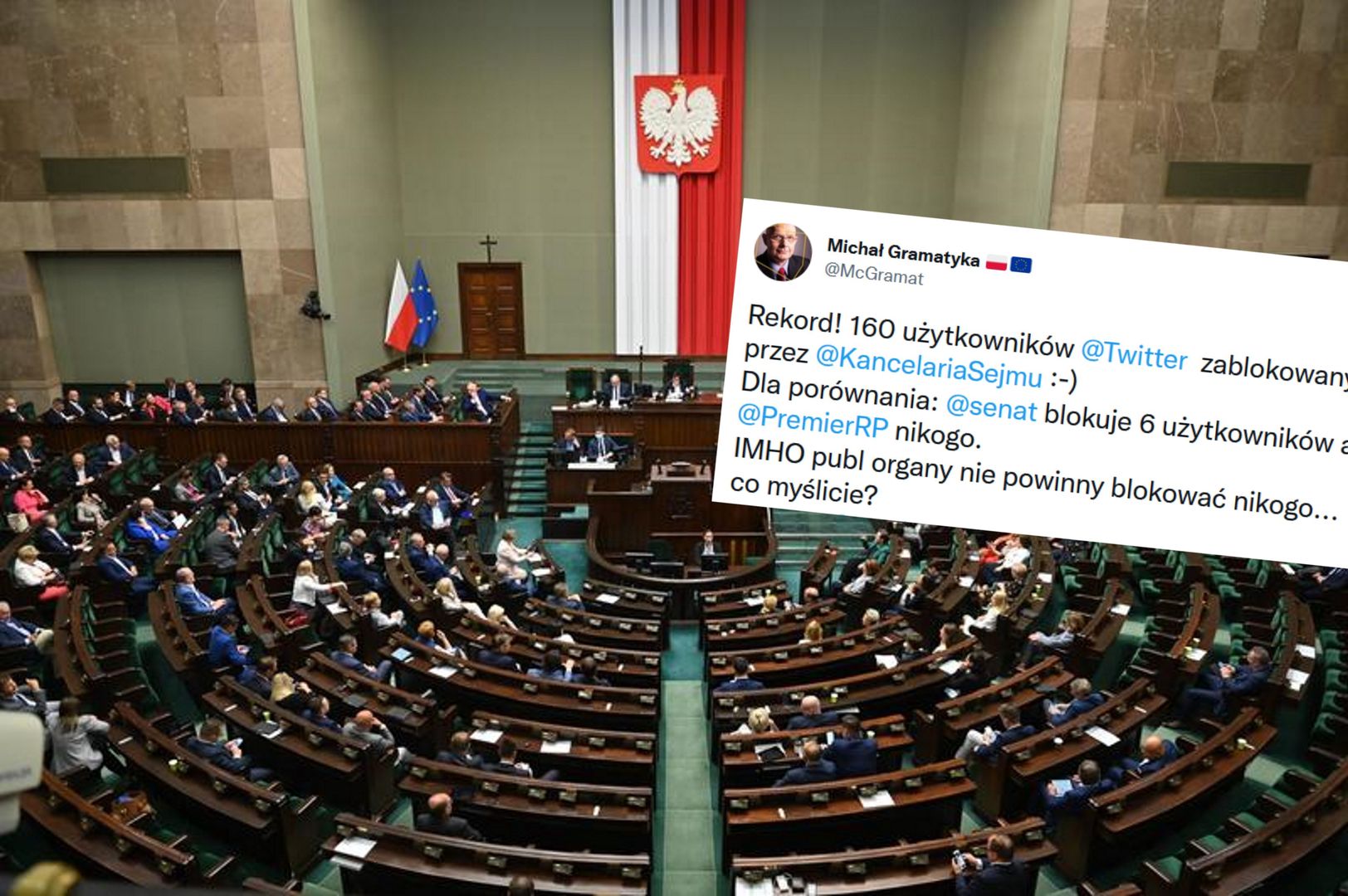 "Rekord!". Pokazał, ile osób zablokowała Kancelaria Sejmu na Twitterze
