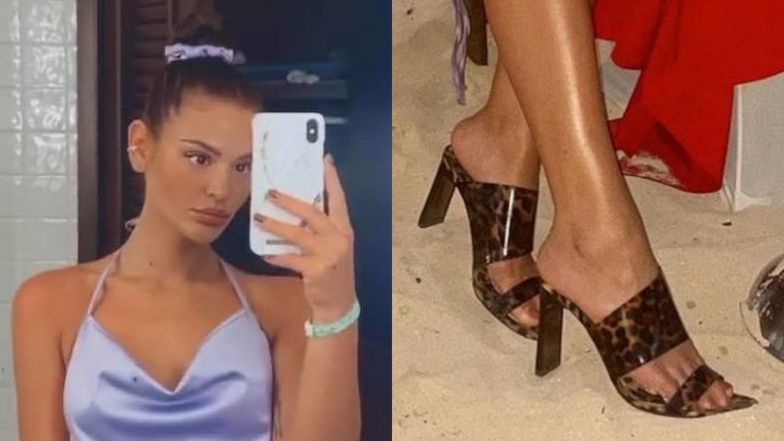 Honorata Skarbek na szpilkach na plaży
