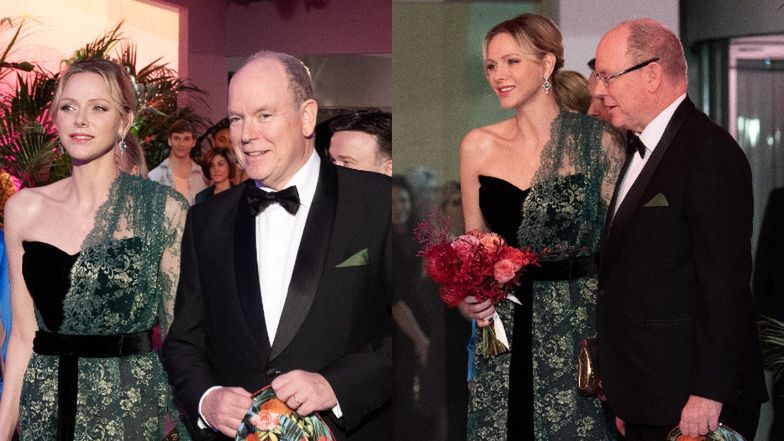 Księżna Charlene i książe Albert podczas Rose Ball