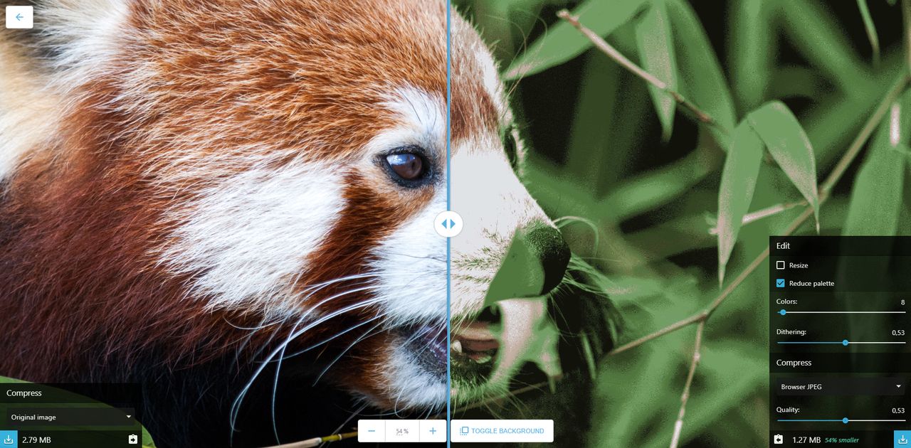 Interfejs Google Squoosh na desktopie. Zainteresowani testami mogą skorzystać z kilku zdjęć przykładowych.