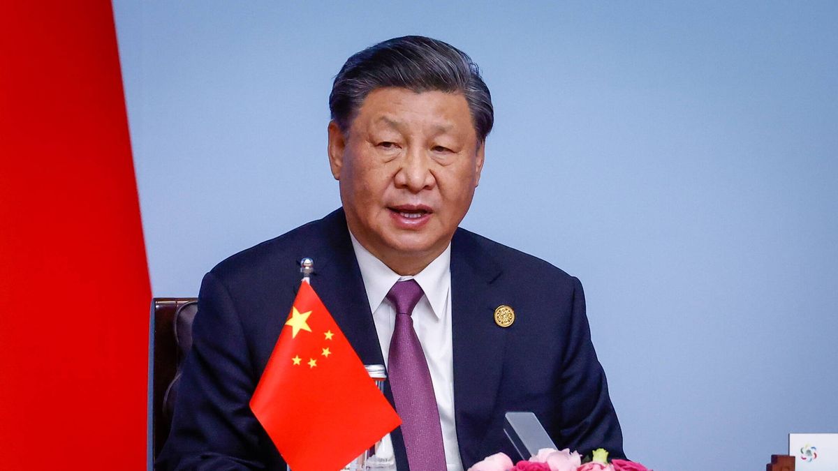 China-Central Asia Summit joint press conference in Xi'an
epa10638099 Chinese President Xi Jinping speaks during the China-Central Asia Summit in Xi'an, Shaanxi province, China, 19 May 2023.  EPA/MARK R. CRISTINO 
Dostawca: PAP/EPA.
MARK R. CRISTINO