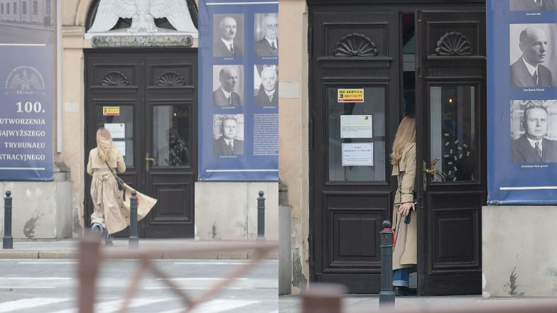 Katarzyna Warnke spaceruje po Warszawie